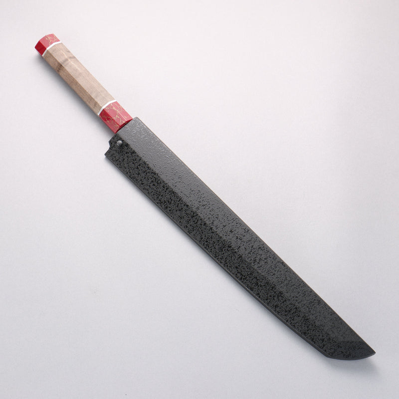 Sakai Takayuki Ginryu Honyaki Swedish Steel Mirrored Finish Sakimaru Yanagiba 300mm Stabilized wood Handle with Sheath - Japannywholesale