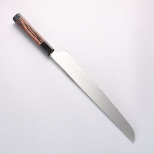 Sakai Takayuki Ginryu Honyaki Swedish Steel Mirrored Finish Sakimaru Yanagiba  300mm Wenge with Double Water Buffalo Ring Handle with Sheath