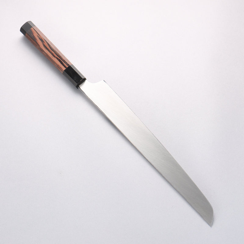 Sakai Takayuki Ginryu Honyaki Swedish Steel Mirrored Finish Sakimaru Yanagiba  300mm Wenge with Double Water Buffalo Ring Handle with Sheath