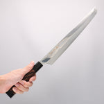 Sakai Takayuki Ginryu Honyaki Swedish Steel Mirrored Finish Sakimaru Yanagiba  300mm Wenge with Double Water Buffalo Ring Handle with Sheath