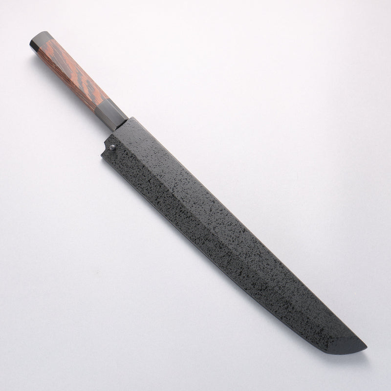 Sakai Takayuki Ginryu Honyaki Swedish Steel Mirrored Finish Sakimaru Yanagiba  300mm Wenge with Double Water Buffalo Ring Handle with Sheath