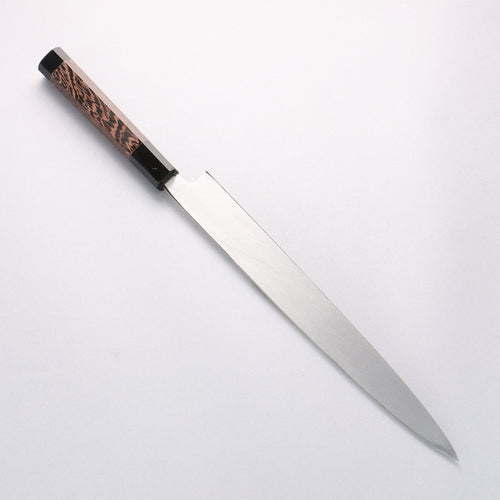Sakai Takayuki Ginryu Honyaki Swedish Steel Mirrored Finish Yanagiba  300mm Wenge with Double Water Buffalo Ring Handle with Sheath