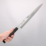 Sakai Takayuki Ginryu Honyaki Swedish Steel Mirrored Finish Yanagiba  300mm Wenge with Double Water Buffalo Ring Handle with Sheath