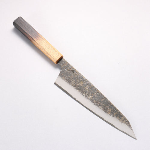 Sakai Takayuki Homura Guren Blue Steel No.2 Kurouchi Hammered Gyuto 225mm Burnt Oak Handle - Japannywholesale