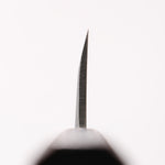 Hideo Kitaoka White Steel No.2 Damascus Mioroshi Deba Japanese Knife 195mm Oak with Black Silver Lacquer Handle