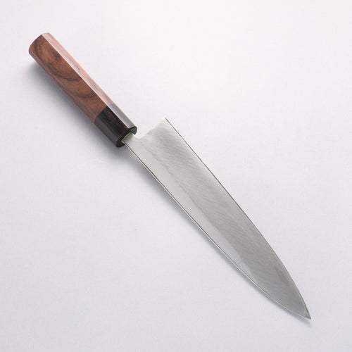 Hideo Kitaoka White Steel No.2 Damascus Mioroshi Deba Japanese Knife 240mm Shitan Handle - Japannywholesale