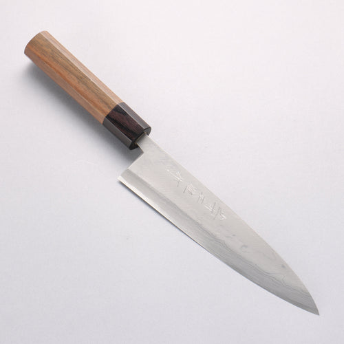 Hideo Kitaoka White Steel No.2 Damascus Mioroshi Deba Japanese Knife 210mm Shitan Handle - Japannywholesale