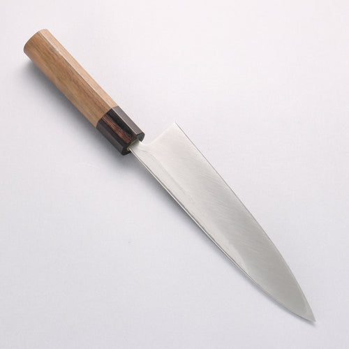 Hideo Kitaoka White Steel No.2 Damascus Mioroshi Deba Japanese Knife 210mm Shitan Handle - Japannywholesale