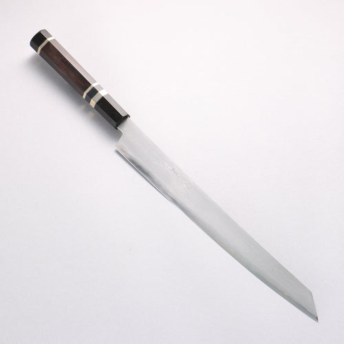 Jikko Blue Steel Damascus Kiritsuke Sujihiki 300mm Ebony with Double Ring Handle - Japannywholesale