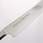 Sakai Takayuki Seigaiha (Blue Ocean Wave) Böhler SP Steel 45 Layer Damascus Migaki Finished Petty-Utility 150mm Black Pakka wood Handle - Japannywholesale