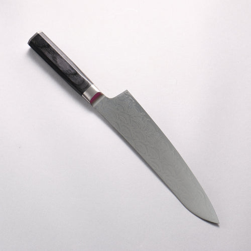 Sakai Takayuki Seigaiha (Blue Ocean Wave) Böhler SP Steel 45 Layer Damascus Migaki Finished Gyuto 210mm Black Pakka wood Handle - Japannywholesale