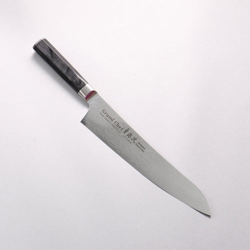Sakai Takayuki Seigaiha (Blue Ocean Wave) Böhler SP Steel 45 Layer Damascus Migaki Finished Gyuto 240mm Black Pakka wood Handle - Japannywholesale
