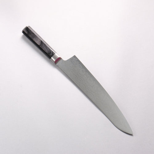 Sakai Takayuki Seigaiha (Blue Ocean Wave) Böhler SP Steel 45 Layer Damascus Migaki Finished Gyuto 240mm Black Pakka wood Handle - Japannywholesale