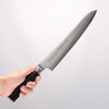 Sakai Takayuki Seigaiha (Blue Ocean Wave) Böhler SP Steel 45 Layer Damascus Migaki Finished Sujihiki 240mm Black Pakka wood Handle - Japannywholesale