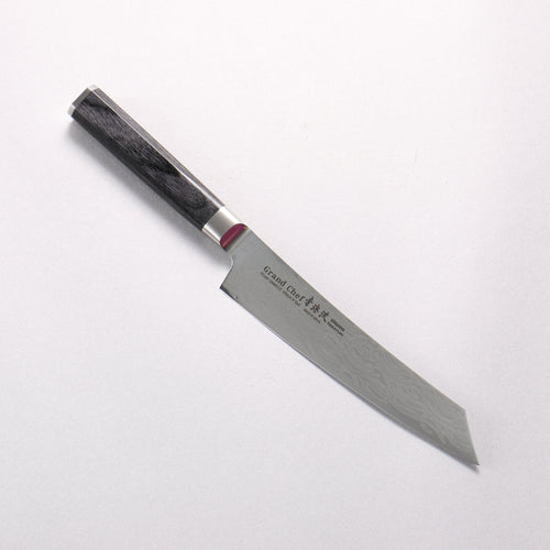 Sakai Takayuki Seigaiha (Blue Ocean Wave) Böhler SP Steel 45 Layer Damascus Migaki Finished Kengata Petty-Utility 150mm Black Pakka wood Handle - Japannywholesale
