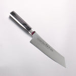 Sakai Takayuki Seigaiha (Blue Ocean Wave) Böhler SP Steel 45 Layer Damascus Migaki Finished Kengata Santoku 160mm Black Pakka wood Handle - Japannywholesale
