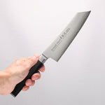 Sakai Takayuki Seigaiha (Blue Ocean Wave) Böhler SP Steel 45 Layer Damascus Migaki Finished Kengata Santoku 160mm Black Pakka wood Handle - Japannywholesale