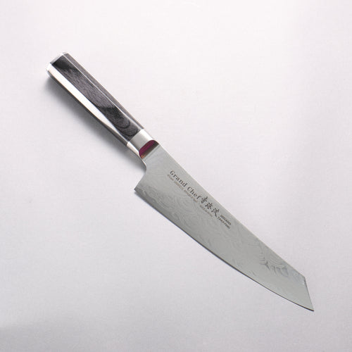 Sakai Takayuki Seigaiha (Blue Ocean Wave) Böhler SP Steel 45 Layer Damascus Migaki Finished Kengata Gyuto 190mm Black Pakka wood Handle - Japannywholesale