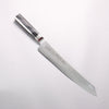 Sakai Takayuki Seigaiha (Blue Ocean Wave) Böhler SP Steel 45 Layer Damascus Migaki Finished Kengata Sujihiki 240mm Black Pakka wood Handle - Japannywholesale