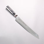 Sakai Takayuki Seigaiha (Blue Ocean Wave) Böhler SP Steel 45 Layer Damascus Migaki Finished Kengata Sujihiki 240mm Black Pakka wood Handle - Japannywholesale