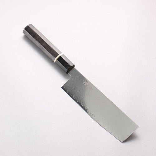 Seisuke VG10 33 Layer Damascus Nakiri 180mm Ebony Wood(With White Ring) Handle - Japannywholesale