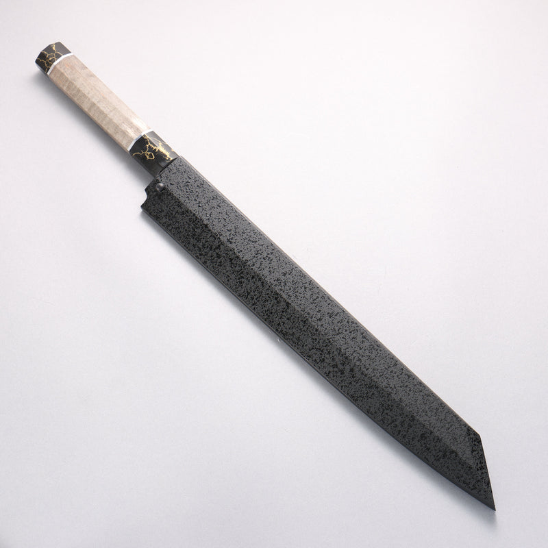 Sakai Takayuki Byakko White Steel No.1 Kiritsuke Yanagiba  300mm Stabilized wood Handle with Sheath