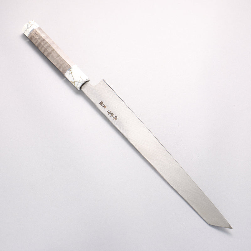 Sakai Takayuki Byakko White Steel No.1 Kiritsuke Yanagiba  300mm Stabilized wood Handle with Sheath