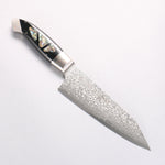 Kajin ZDP189 Damascus Migaki Finished Kiritsuke Santoku  165mm Abalone Inlay Handle 
