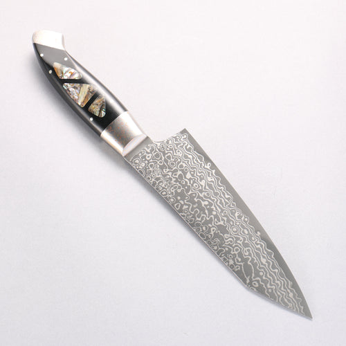 Kajin ZDP189 Damascus Migaki Finished Kiritsuke Santoku  165mm Abalone Inlay Handle 