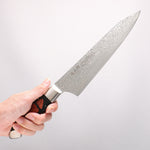 Kajin ZDP189 Damascus Migaki Finished Kiritsuke Gyuto  210mm Chinese Quince Burl Inlay Handle