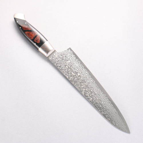 Kajin ZDP189 Damascus Migaki Finished Gyuto  210mm Chinese Quince Burl Inlay Handle