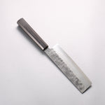 Seisuke Silver Steel No.3 Nashiji Nakiri  165mm Ebony Wood Handle 