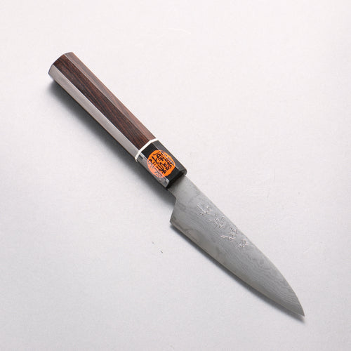 Shigeki Tanaka Blue Steel No.2 Damascus Petty-Utility  120mm Ebony Wood Handle 