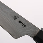 Shigeki Tanaka Blue Steel No.2 Damascus Petty-Utility  120mm Ebony Wood Handle 