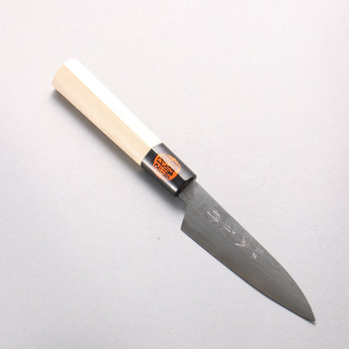 Shigeki Tanaka Blue Steel No.2 Damascus Petty-Utility  120mm Magnolia  (Ferrule: Water Buffalo Horn) Handle 