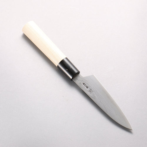 Shigeki Tanaka Blue Steel No.2 Damascus Petty-Utility  120mm Magnolia  (Ferrule: Water Buffalo Horn) Handle 