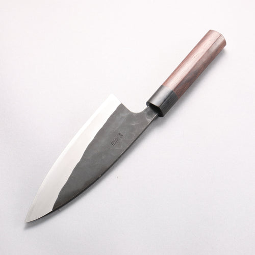 Nao Yamamoto White Steel No.2 Kurouchi Double-sided Deba  165mm Rosewood (Ferrule: Black Pakka Wood) Handle 