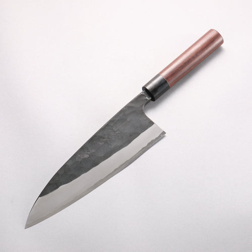 Nao Yamamoto White Steel No.2 Kurouchi Double-sided Deba  210mm Rosewood (Ferrule: Black Pakka Wood) Handle 