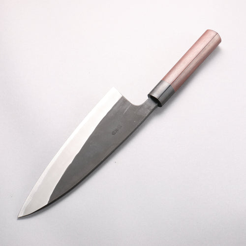 Nao Yamamoto White Steel No.2 Kurouchi Double-sided Deba  210mm Rosewood (Ferrule: Black Pakka Wood) Handle 
