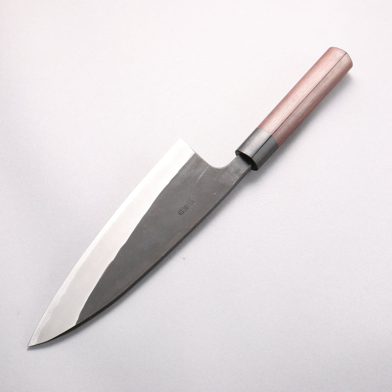 Nao Yamamoto White Steel No.2 Kurouchi Double-sided Deba  210mm Rosewood (Ferrule: Black Pakka Wood) Handle 
