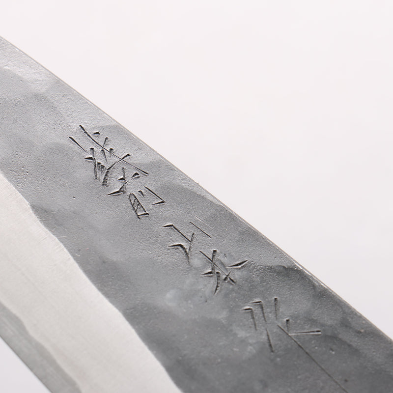 Nao Yamamoto White Steel No.2 Kurouchi Double-sided Deba  210mm Rosewood (Ferrule: Black Pakka Wood) Handle 