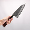 Nao Yamamoto White Steel No.2 Kurouchi Double-sided Deba  210mm Rosewood (Ferrule: Black Pakka Wood) Handle 