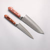 Seisuke VG10 Hammered Japanese Santoku & Petty Mahogany Handle 170mm & 140mm - Japannywholesale