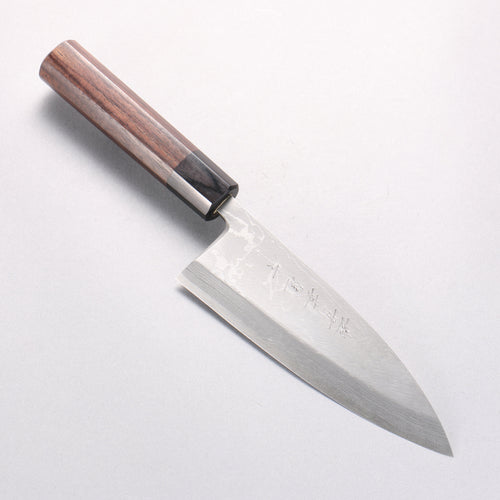 Hideo Kitaoka Blue Steel No.2 Damascus Deba 165mm Shitan Handle - Japannywholesale