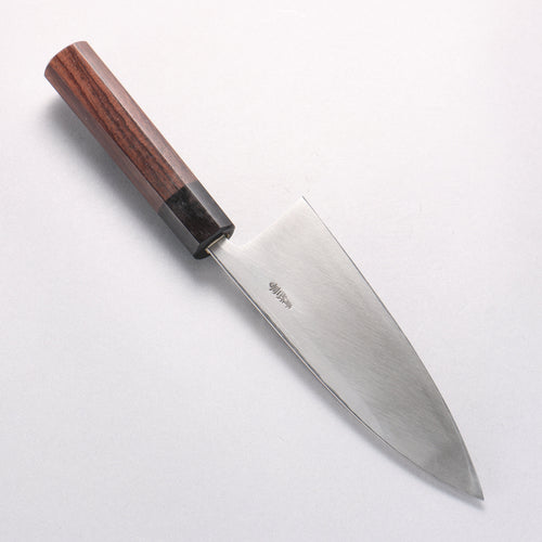 Hideo Kitaoka Blue Steel No.2 Damascus Deba 165mm Shitan Handle - Japannywholesale