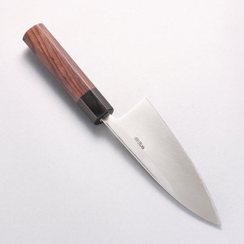 Hideo Kitaoka Blue Steel No.2 Damascus Deba 150mm Shitan Handle - Japannywholesale