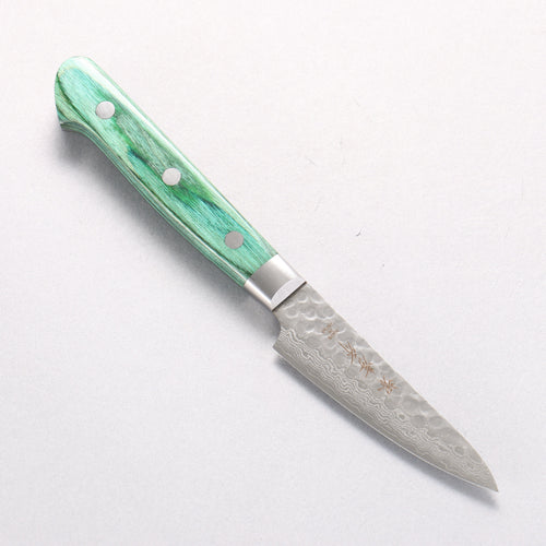 Sakai Takayuki VG10 17 Layer Damascus Petty-Utility 80mm Green Pakka wood Handle - Japannywholesale
