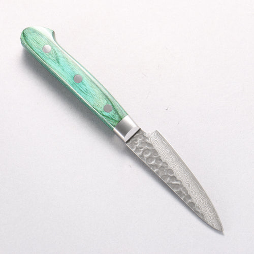 Sakai Takayuki VG10 17 Layer Damascus Petty-Utility 80mm Green Pakka wood Handle - Japannywholesale