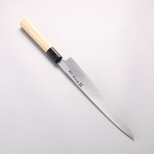 Minamoto Akitada White Steel No.2 Yanagiba 240mm Magnolia (Ferrule: Water Buffalo Horn) Handle