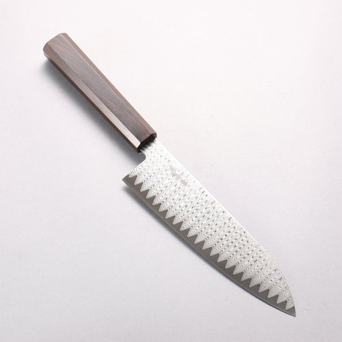 Kanjyo VG10 Damascus Ladder Pattern Santoku 180mm Ebony Wood Handle